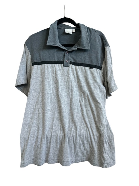 Hurley Other - ⁠Hurley Intl Mens Size Large Gray Colorblock Short Sleeve Polo Shirt Y2K Surf⁠